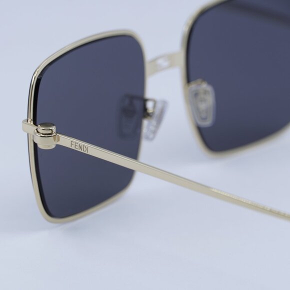 Fendi FE40123U 30A Sunglasses Gold Square Frame, Smoke Lenses main image 8
